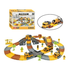 Fliperex - Pista De Carreras Juguete Camion De Construccion 235 Piezas Amarillo