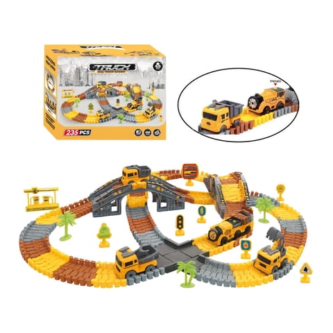 Fliperex - Pista De Carreras Juguete Camion De Construccion 235 Piezas Amarillo