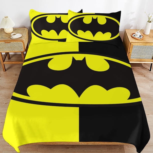 Batman Bedding Sets Ultra Soft Skin-Friendly Duvet Cover 3 Piece, Cute Comforter Cover Bed Set for Boys Girls Kids