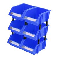 Ioensy - 6 Piezas De Contenedor De Almacenamiento De Componentes, Organizador De Caja De Herramientas Para Tornillos, Botones, Garaje, Azul