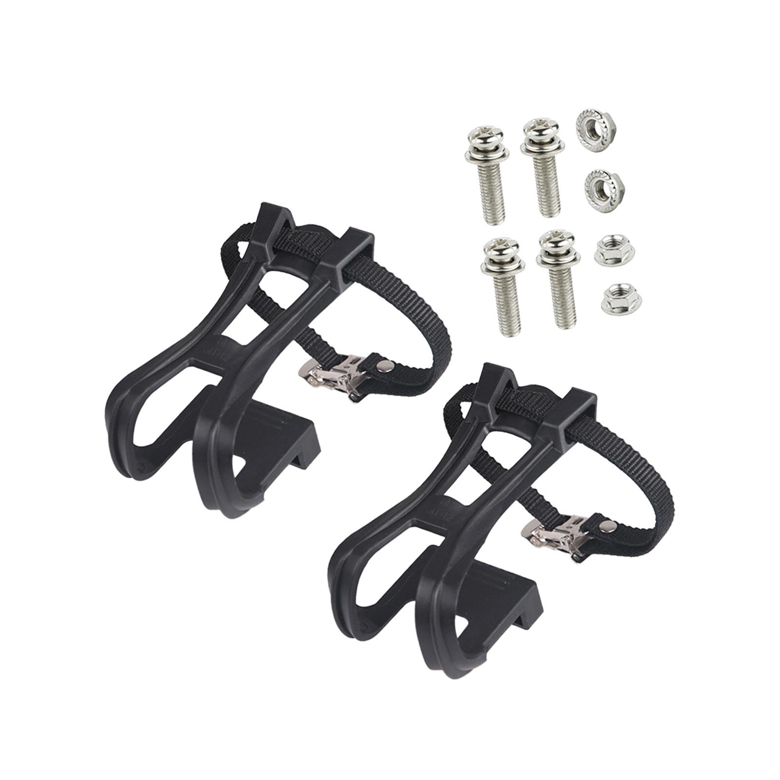 Magideal - Correas De Pedal De Bicicleta Clips De Pedal Correas Cinta Cinturón Piñón Fijo Correa De Pies De Bicicleta Portátil Tiras De Reposapiés Para Bicicleta 2 Correas