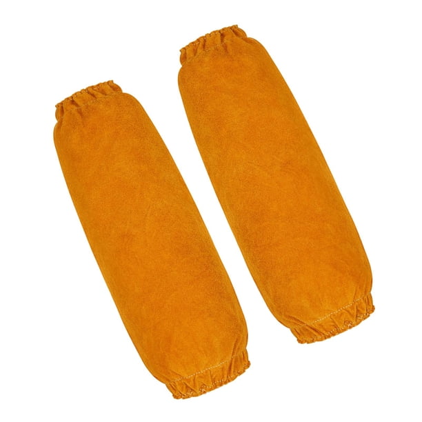 Mangas de protección para brazos, Mangas de soldadura suaves y agradables para la piel, 1 par de mangas de jardinería, longitud de 35cm, protección de Amarillo