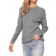 thumbnail image 1 of INSPIRE CHIC Suéter de Manga Larga Raglán para Mujeres 2025 Otoño Invierno Tejido de Punto Básico Camiseta Conjuntos L Gris, 1 of 6