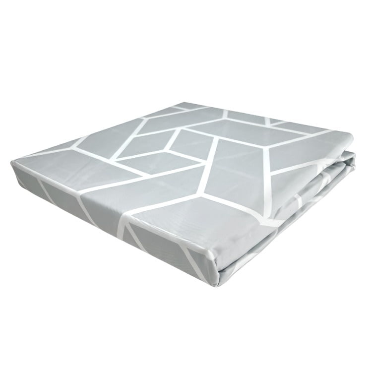 Doral - Sábanas Micro Piel Durazno 2 Plazas Geométrico Gris