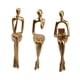 thumbnail image 2 of 3 Uds Estatua De Pensador Sentado Figuritas Abstractas Para Decoración De Mesa De Estante Dorado, 2 of 5