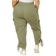 thumbnail image 5 of Pantalones Cargo con Bolsillos y Cintura Elástica con Cordón para Mujer Talla Grande de Agnes Orinda 2X Verde Militar, 5 of 9