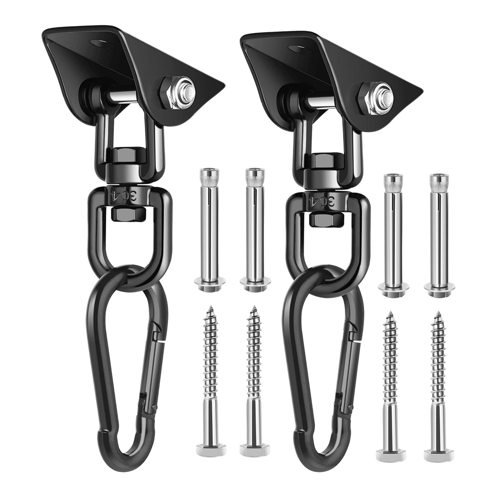 Ioensy - Juego De 2 Perchas Oscilantes, Placa Fija, Kits De Ganchos Para Colgar Hamaca Para Asiento, Gimnasio, Porche