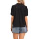 thumbnail image 3 of INSPIRE CHIC Blusas de Ojal para Mujer Verano Manga Corta Casual Cuello en V Camisas Huecas S Negro, 3 of 6