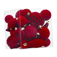 Bothyi - 28 Bolas Navideñas Flocadas Para Decoración Del Hogar, Decoración Navideña Para Fiesta Festiva De Año Nuevo, Color Rojo