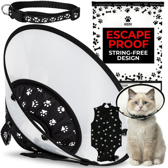 Kit de cono de recuperación para gatos Kedi Cats Solutions, negro, pequeño