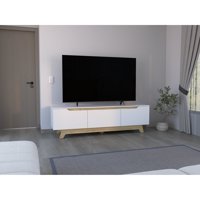 Tuhome - Rack Tv 80"" Woodall 2 Puertas 1 Cajon Blanco Y Fresno