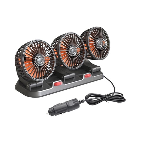 Bothyi - Ventilador De Refrigeración Para Coche, Cabezal Triple Para Camión, Suv, Ventilador De Circulación De Aire Eólico De Dos Velocidades, 24V, 16W