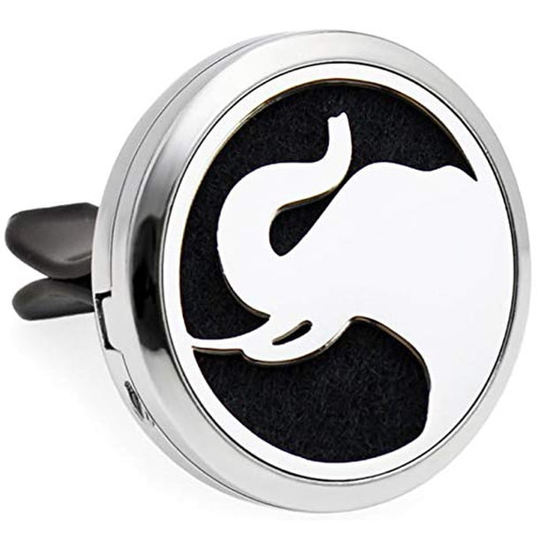 Difusor aromático para rejilla de ventilación del auto Aromabug Elefante 30 mm de acero inoxidable