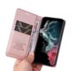 thumbnail image 2 of Funda Billetera de Cuero para Samsung Galaxy S22 Ultra con Tarjetero y Soporte - Tapa Magnética Rosa, 2 of 6