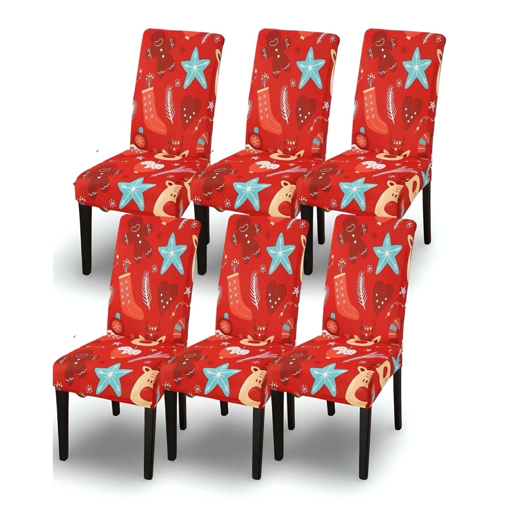 Teng Fei - Set De 6 Fundas Para Sillas De Navidad N16