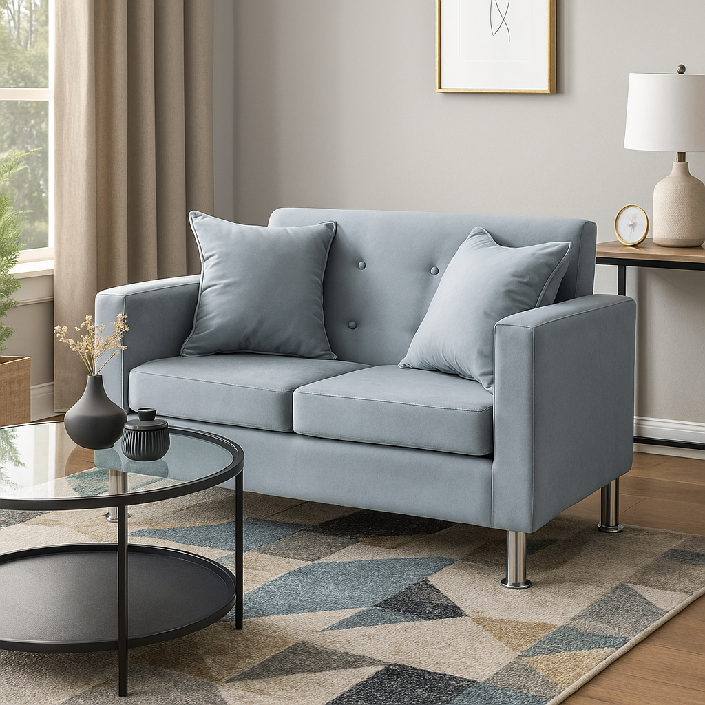 Muebles Barcelona - Sofá 2 Cuerpos New Mallorca Felpa Gris