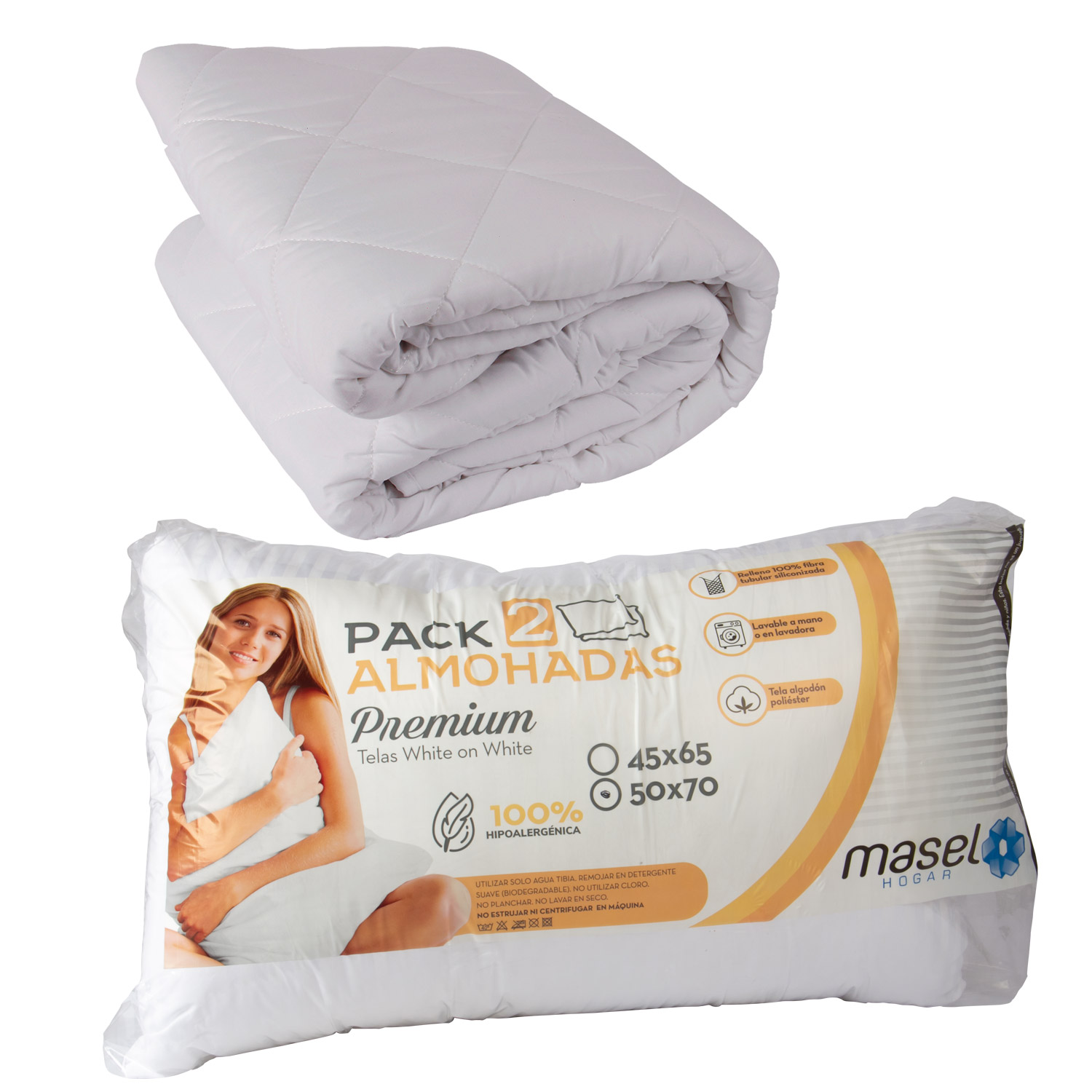 Masel - Set Cubrecolchon 2Pl +Set 2 Almohadas Microfibra