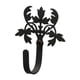 thumbnail image 1 of Gancho de pared Village Wrought Iron WH-173-XS floral negro, 1 of 1