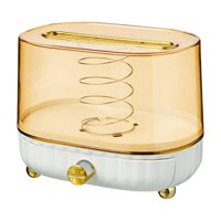Magideal - Caja De Pañuelos De Escritorio Dispensador De Servilletas Decoración De Mesa Transparente Con Soporte Para Teléfono Aspecto Ligero, Duradero Y Elegant , Dorado