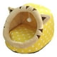 thumbnail image 5 of Bonito cojín de cesta para cama cueva con juguete colgante, muebles antideslizantes, cálido perro, cómoda almohadilla para perrera, nido de cama para , 43x40x35cm Amarillo, 5 of 5