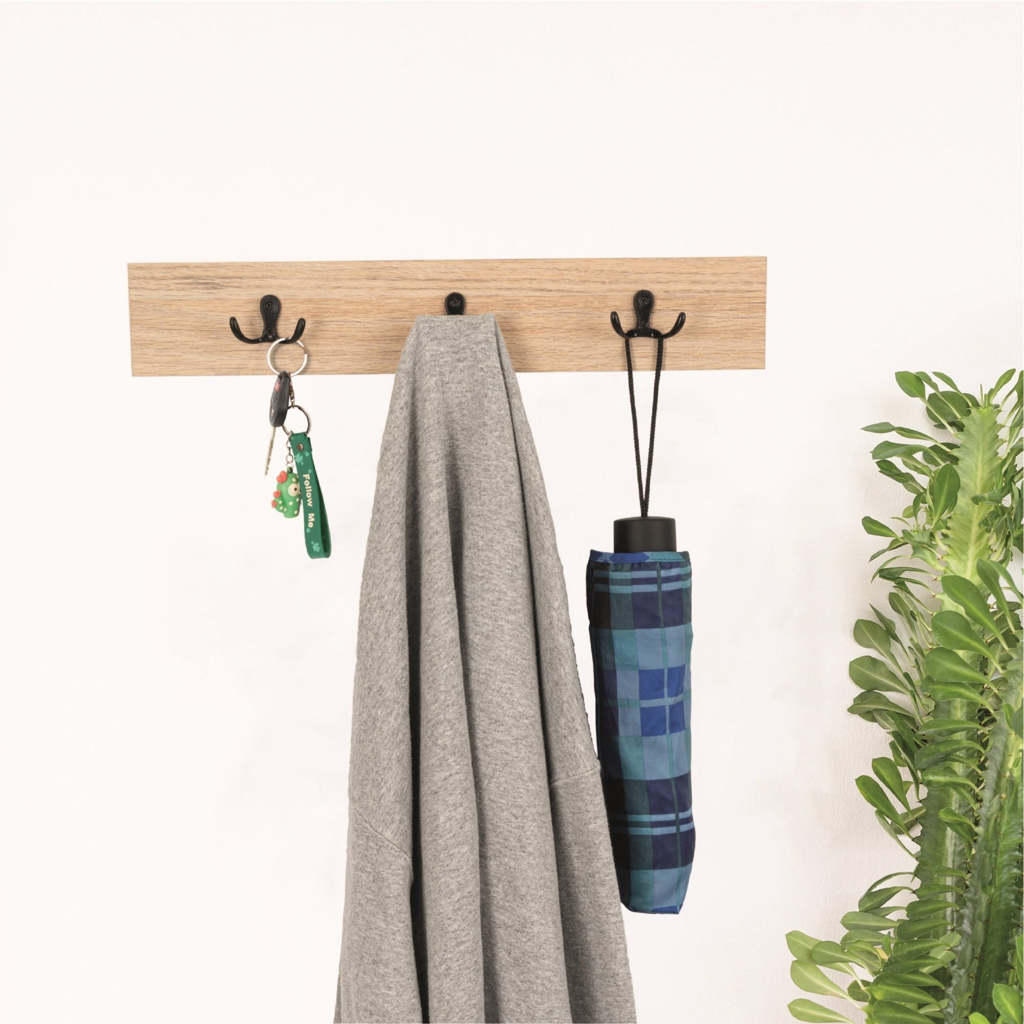 Tuhome - Perchero Sócrates Rovere 3 Ganchos 7x40x4 Cm