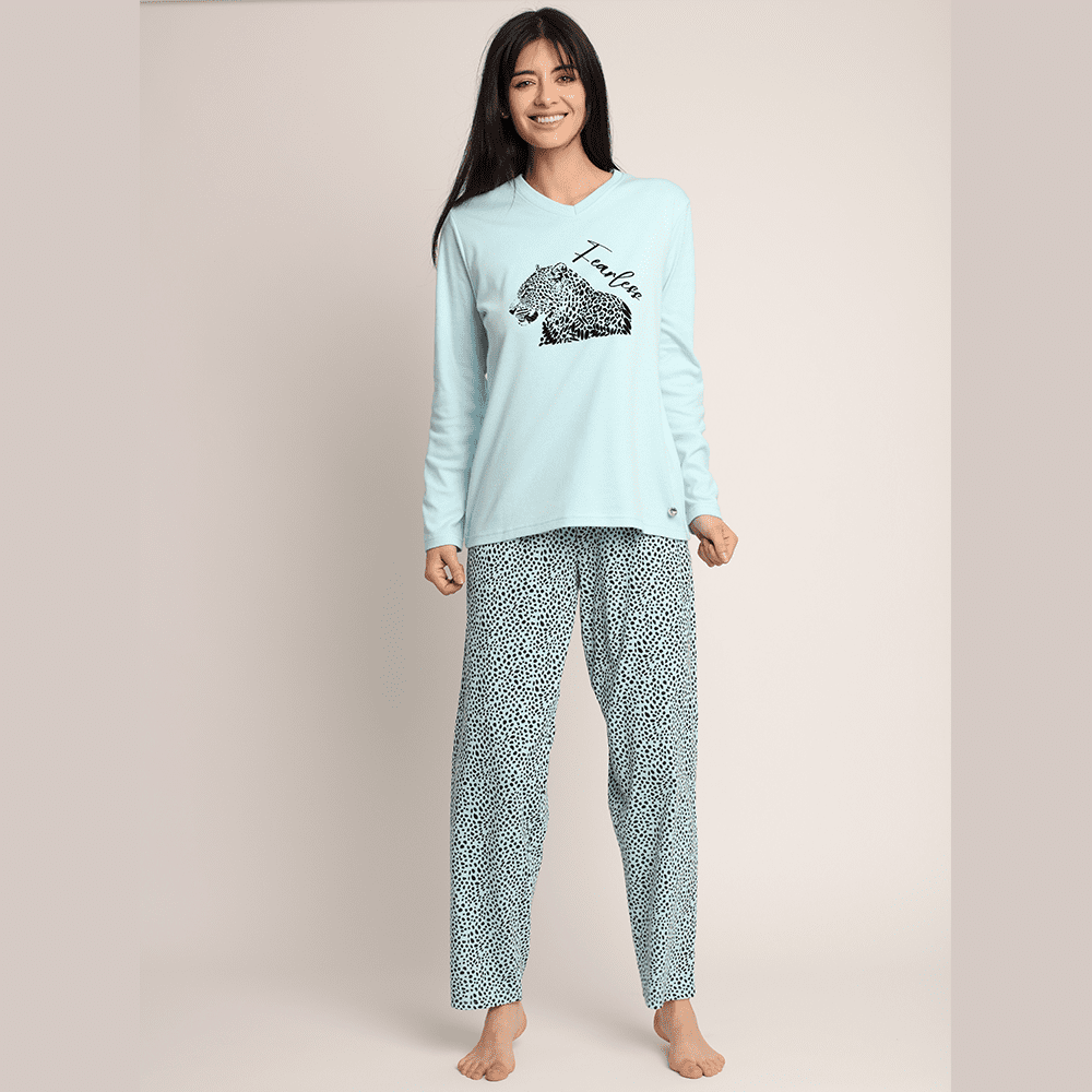 Mon Amour - Pijama Algodón Estampado De Leopardo 261509 - Xl