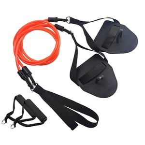 Ioensy - Fuerza Del Entrenador Del Brazo De Natación Con Banda De Resistencia Del Mango Para Interior Al Aire Libre 30 Libras Rojo