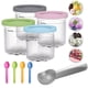 thumbnail image 1 of Juego de 4 recipientes para helado cremoso, vasos, frascos y botes, compatible con las máquinas para hacer batidos NC299AMZ y NC300s., 1 of 5