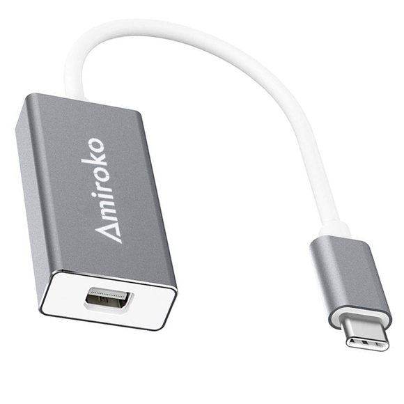 Adaptador USB-C a Mini DisplayPort Amiroko 4K para MacBook Gray