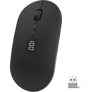 Veat00L - Mouse Inalámbrico Recargable Ergonómico Silencioso X1 Con Pantalla De Batería Y Dpi Ajustable, Ideal Para Pc/Mac/Portátil - Negro