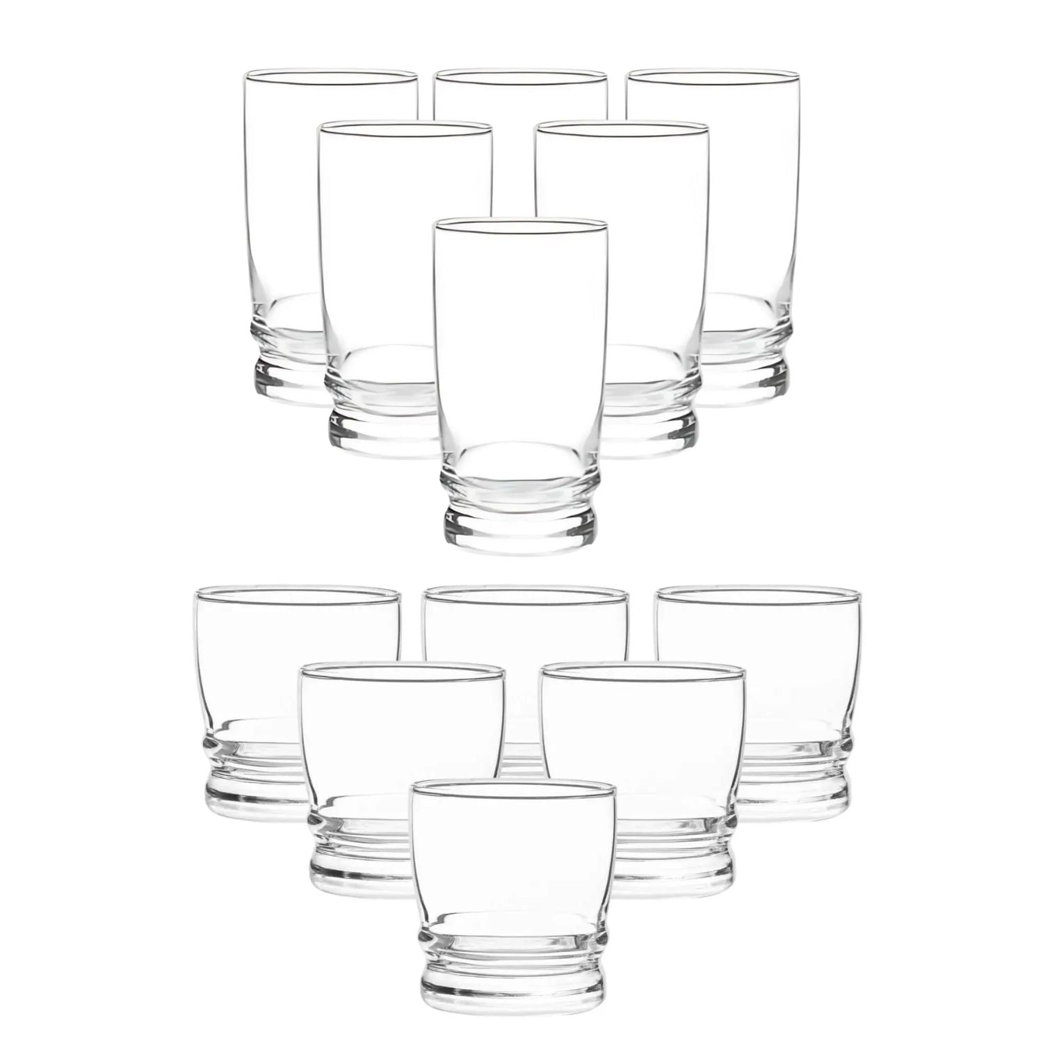 Set 12 Vasos Madeira Menaje Cocina Vidrio Cristar Elegante