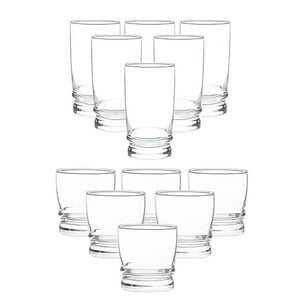 Set 12 Vasos Madeira Menaje Cocina Vidrio Cristar Elegante