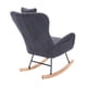 thumbnail image 3 of Teddy Upholstered Nursery Rocking Chair for Living Room Bedroom(DARK GREY Teddy), 3 of 3