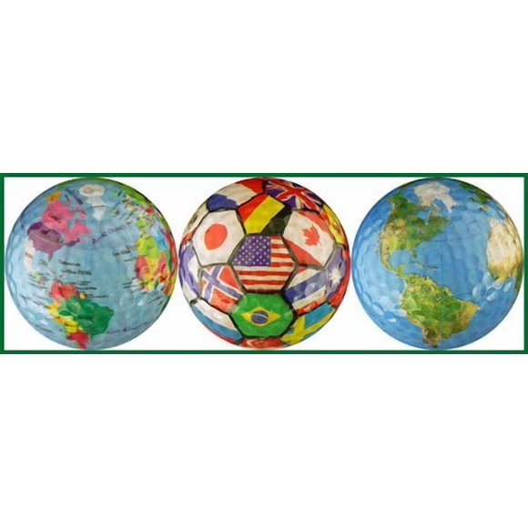 Set de 3 Pelotas de Golf EnjoyLife Inc con Banderas del Mundo