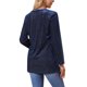 thumbnail image 3 of INSPIRE CHIC Blusa de Mujer con Brillo de Terciopelo Cuello en V Manga Larga Metálica Túnica Blusa Suelta para Fiesta Brillante S Azul Oscuro, 3 of 6