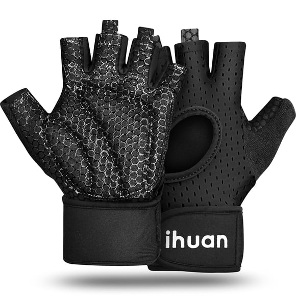 Guantes de levantamiento de pesas transpirables sin dedos para gimnasio