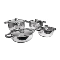 Importclick - Juego Batería 8 Piezas Olla Cocina Acero Inoxidable