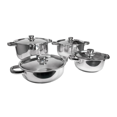 Importclick - Juego Batería 8 Piezas Olla Cocina Acero Inoxidable