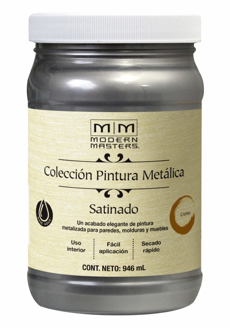 Modern Masters - Pintura Base Agua Metálica Satinada 946Ml Cromo