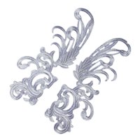 Bothyi - 2X Parche Bordado Costura Artesanía Decoración Encaje Para Jeans Manualidades Boda Plata