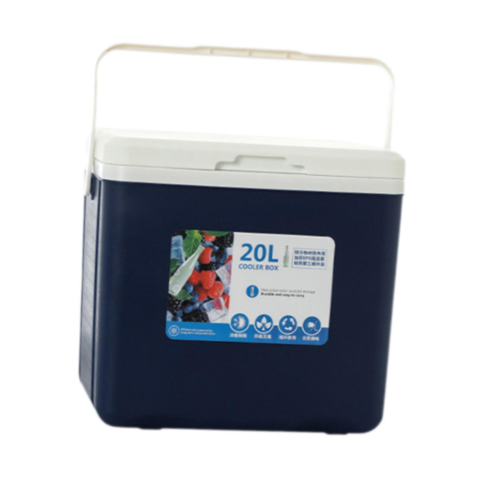 Magideal - Nevera Portátil Con Aislamiento Térmico, Caja De Almacenamiento En Frío Con Asa, Hielera Personal De 20 L, Hielera Pequeña Para Exteriores, Barco, Azul