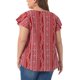 thumbnail image 3 of Agnes Orinda Blusa de Talla Grande para Mujeres Escuela Universidad Boho Estampado Floral Cuello Redondo Mangas con Volantes Camisas 1X Burdeos, 3 of 6