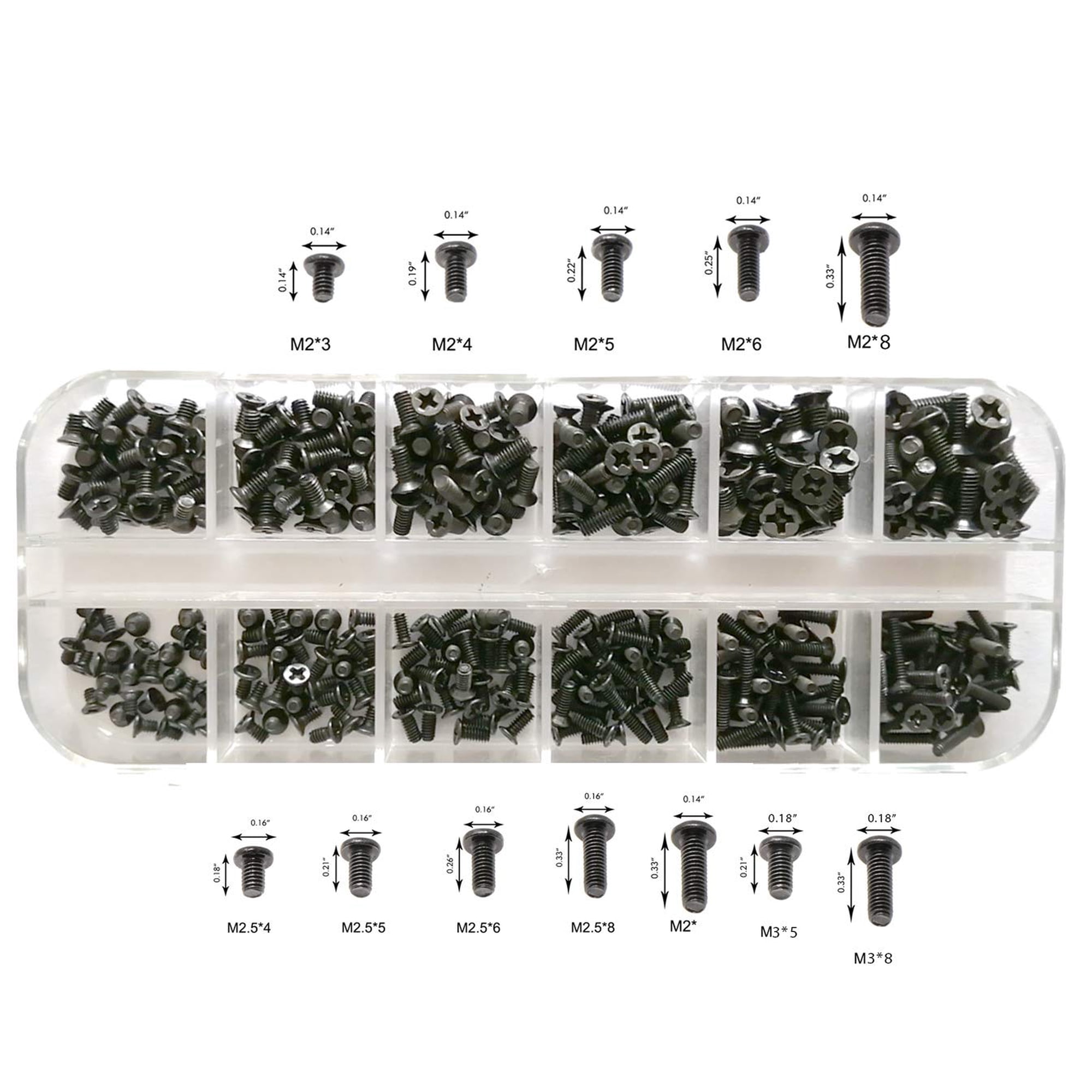 Kit Surtido De Tornillos Persberg, 360 Piezas, Para Portátil
