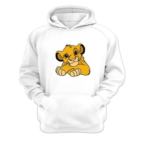 Genérico - Polerón Canguro El Rey De La Selva Blanco Talla Xl Unisex