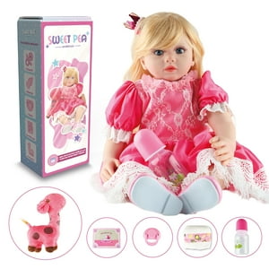 Bebe Reborn Ricitos D Oro Sweet Pea Muñec Real Silicona 60Cm