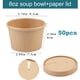 thumbnail image 2 of Recipientes de papel para sopa Wuadua, 240 ml, paquete de 50 con tapas, 8 onzas, 2 of 7