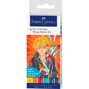 Faber Castell - Marcador Pitt Artist Pen Manga Shônen Faber-Castell X6 Uds.