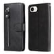 thumbnail image 3 of Funda tipo cartera para iPhone 16e con bolsillo con cremallera y ranuras para tarjetas – Función de soporte Negro, 3 of 5