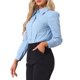 thumbnail image 4 of INSPIRE CHIC Camisa Leotardo para Mujer con Cuello Casual de Negocios con Botones y Mangas Largas Body Top M Azul Claro, 4 of 6