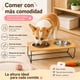 thumbnail image 3 of Comedero Elevado Doble para Perro Gato con 2 Platos Acero Inoxidable Bambú, 3 of 8